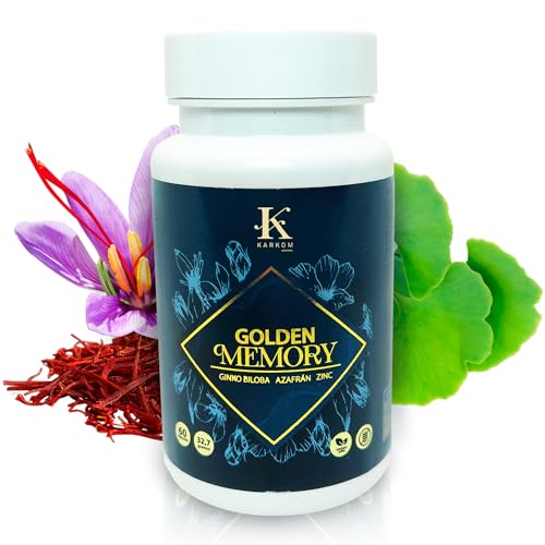 Cápsulas para la Memoria y Concentración – Suplemento Natural con Azafrán, Ginkgo Biloba y Zinc – 60 Cápsulas – Apoya Función Cognitiva y Bienestar Mental Diario