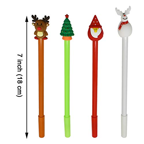 Maydahui 28 bolígrafos de gel negro tema Navidad miniatura 2