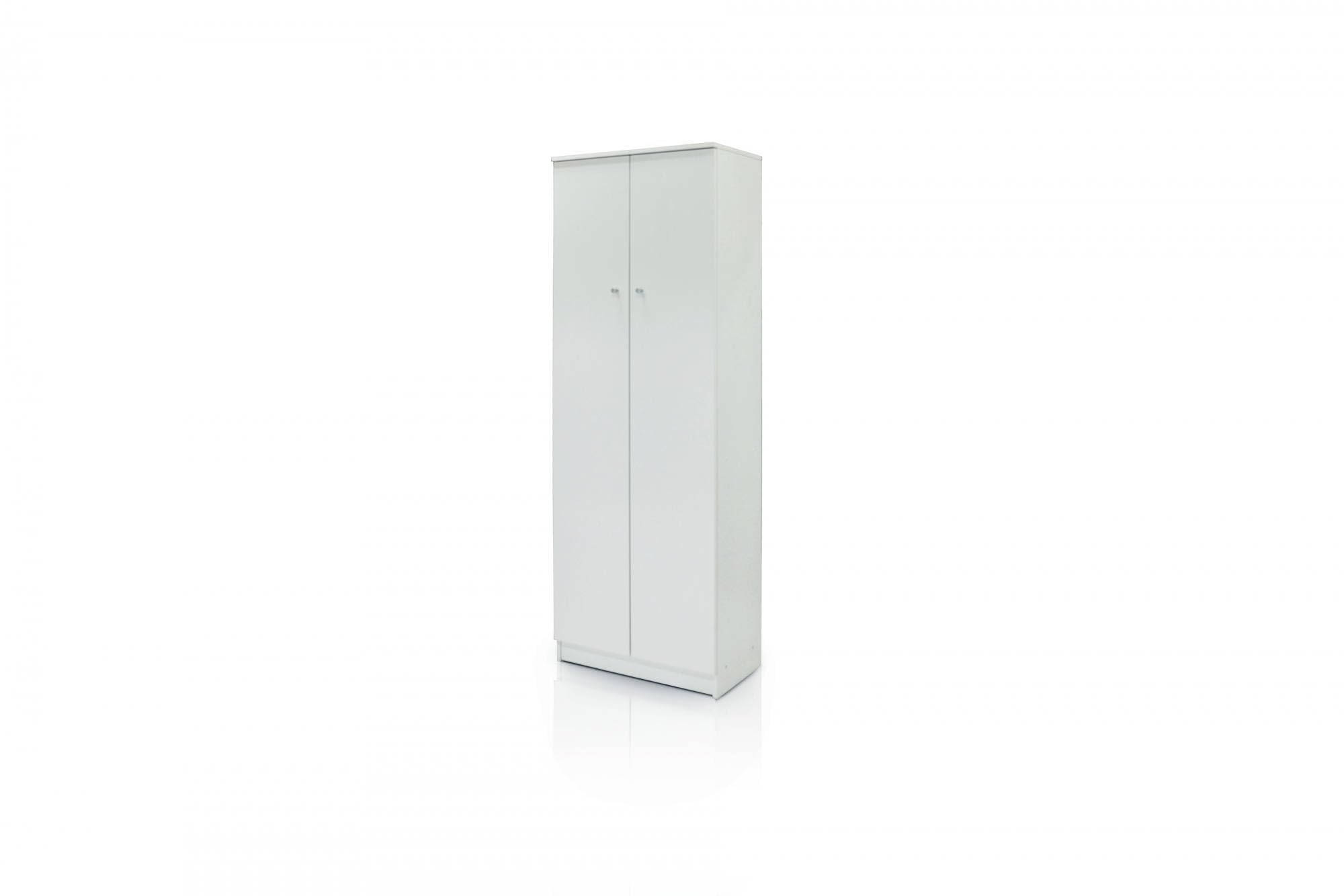 Dmora - Armadio multifunzione a due ante, colore bianco, cm 62 x 34 x 183