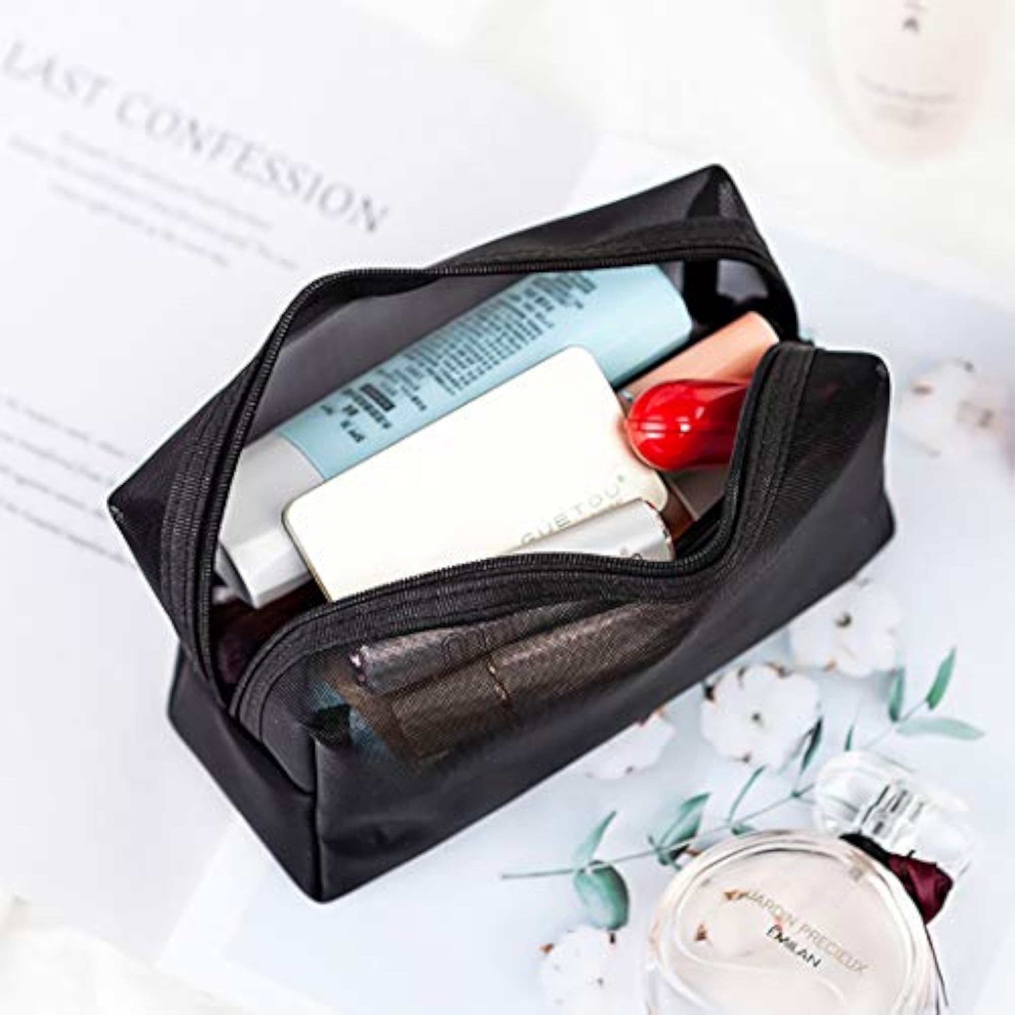 Multipurpose Mesh Makeup Bag Toiletry Pouch