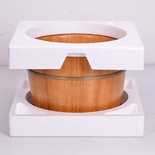 Cubo de madera para baño de pies con tapa, barril de roble miniatura 5