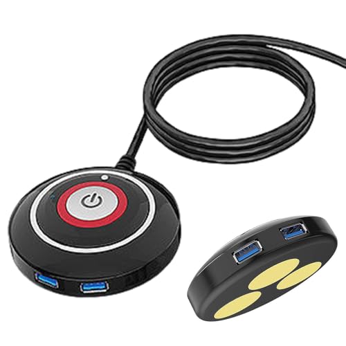 Bouton d'alimentation pour ordinateur de bureau – Commutateur d'extension externe avec connectivité USB et audio, réinitialisation et contrôle par poussée disque dur | Accessoire de gestion