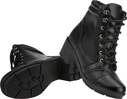 Coturno Feminino Lumiss Sapato Confort Tratorado CTN (36, Preto)