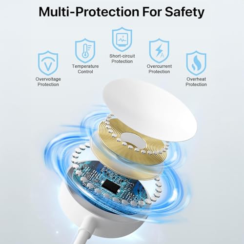 Image of Vaku Luxos USB A 3.0 Magnetic iWatch Charger Cable Compatible for iOS Smartwatch 1 Meter Wireless Fast Charging Cord for Ultra 11 /10 /9 /8 /7 /6 /SE2 /SE /5 /4 /3 /2 /1- White