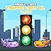 Playbees Traffic Light Lamp with Base 12.25 inches USB Traffic Light with Vibrant Color Blinking Modes Decoration for Classrooms Bedrooms Stop Sign Room Decor
