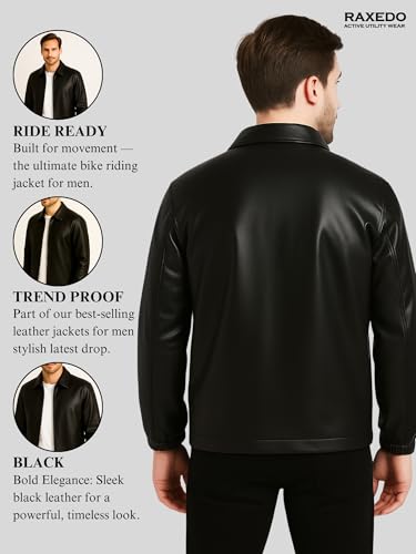 Image of Brown Faux Leather Jacket For Men - Lightweight Stylish Travel Outerwear For Bikers | Leather Jacket For Man - Stylish Lightweight Travel-ready Jacket