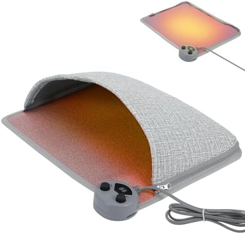 Electric Heated Floor Mats Under Desk, Heated Foot Warmer for Women and Men Feet Heating Pads with 5 Temp Settings & 7 Timer, Energy Saving Foot Heater Warmer Under Desk for Home, Office Use