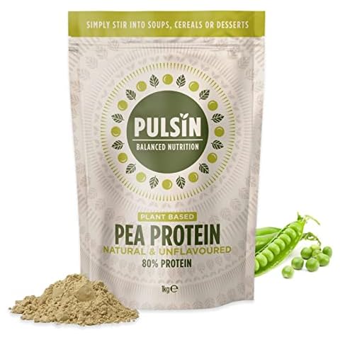 Pulsin - Unflavoured Vegan Pea Protein Powder - 1kg - 8.0g Protein, 0g Carbs, 41 Kcals Per Serving - Gluten Free, Plant Based, Palm Oil Free & Dairy Free Cover