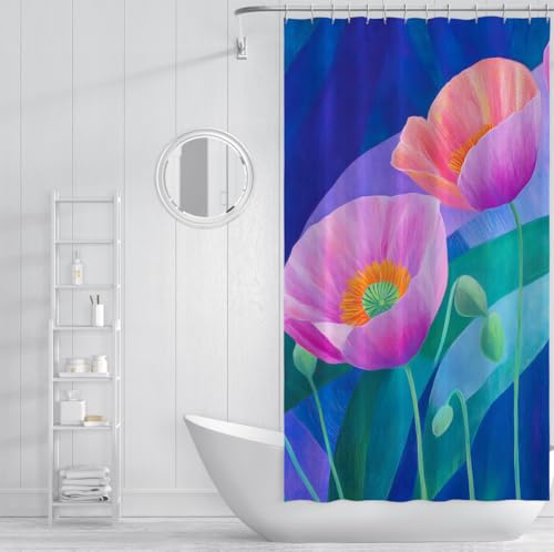 Écran douche moderne coquelicot pour une salle de bain colorée - 4
