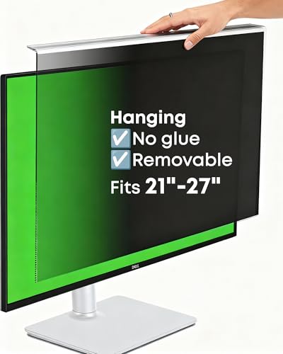 Hanging Privacy Screen Protector for 23-24' Monitors, Removable & No Installation Required...