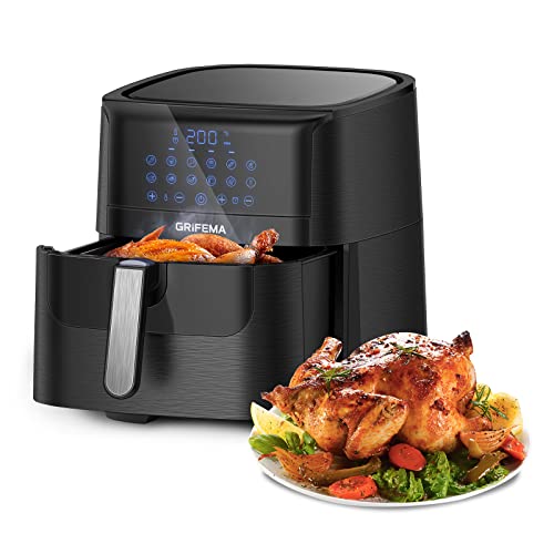 GRIFEMA GC2001, Heißluftfritteuse 6.5L/1800W ohne Öl- Luftfritöse mit Digitalem LED Touchscreen, Friteuse 12 Programmen,...