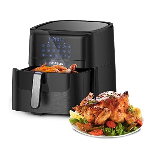 GRIFEMA GC2001 Freidora sin Aceite 6.5L/1800W con Pantalla LED Táctil, 12 Funciones Preestablecidas, Temperatura Ajustable+Tiempo,Cesta Antiadherente