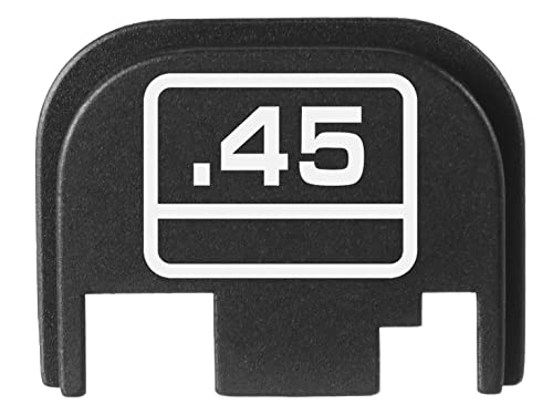 NDZ Performance Rear Slide Cover Back Plate for Glock Gen 1-4 Laser Engraved Hardcoat Anodized Aluminum in Black - G Square .45