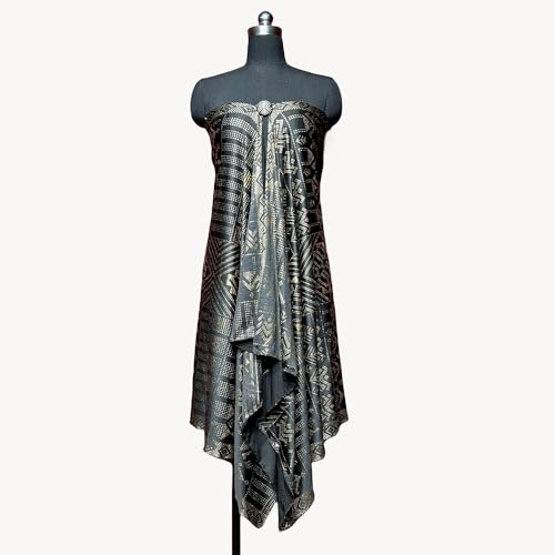 Vintage 1920s style Women's large-sized winter and autumn scarf - Retro Faux Assuit Foil print-embossed style long scarves2