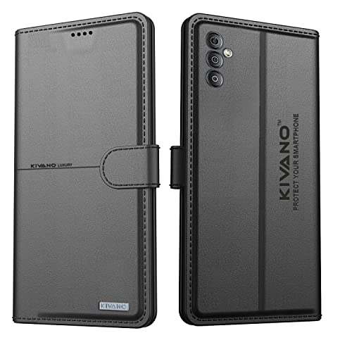 Image of KIVANO Samsung Galaxy F23 Professional Series Wallet Case | Luxurious Design | Premium | PU Leather Flip Case Back Cover | Magnetic Closure - Black
