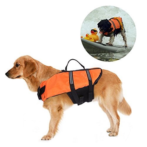 Jayboson Doggy Aqua-Top Dog Life Jacket Swimming Training Swimming Aid for Dogs Vest (Size L)