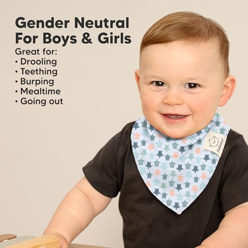 Image of 8pk Organic Baby Bandana Bibs for Drooling and Teething (Mesozoic)
