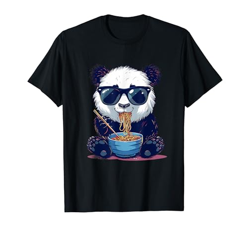 Panda Eating Ramen Noodles Panda Noodle Bowl Gafas de sol Camiseta