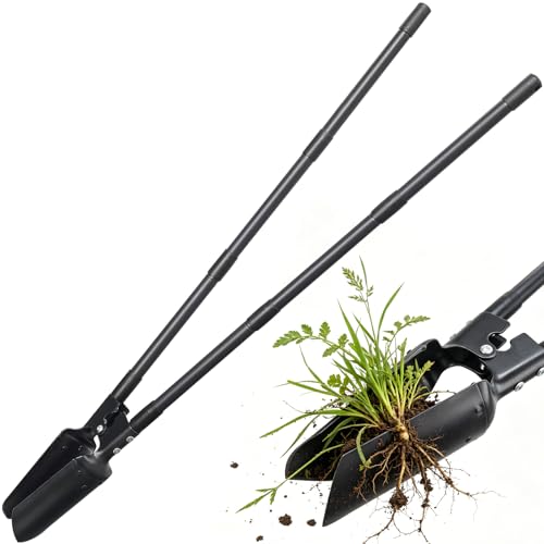 Pfostenlochbohrer Hochleistungs-Handgerät zum Graben von Pfostenlöchern 139 cm Gartenschaufel Zwei scharfe Klingen zum Aufbrechen von Erdklumpen Graben Kultivieren Jäten schwarz