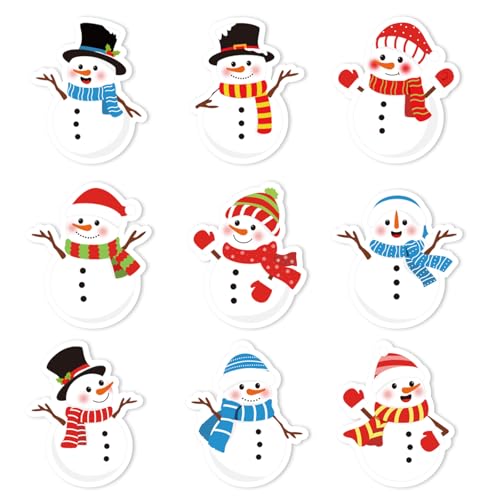 Small Christmas Stickers Snowman Decals 240Pcs Self-Adhesive Christmas Envelope Labels Xmas Snowman Seal Stickers for Gift Greeting Card Party Supplies Kids Winter Holiday Decor