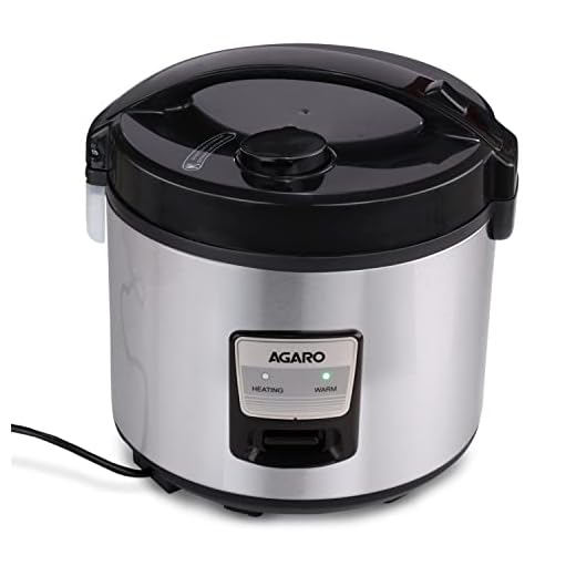 AGARO Regency Electric Rice Cooker, 5L Ceramic Coated Inner Bowl, Keep Warm Function, Silver & Black, 5 Liter