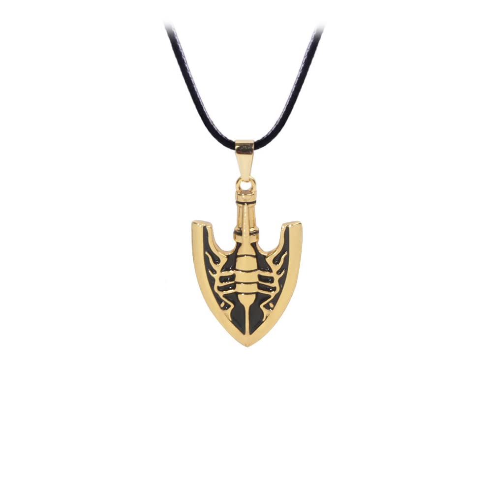 Jojos Bizarre Adventure Necklace Gold Killer Queen Josuke Higashikata Cosplay Jewelry Necklaces Stone Ocean Stand Arrow Pendant Jjba Merch for Girls Boys, Alloy Steel, No Gemstone