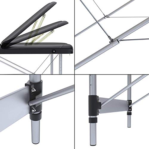 FENIXSHOP24 Lettino Massaggio Professionale 3 Zone In Alluminio Perfetto Per Estetista Portatile E Richiudibile COD-010 (180X56), Black - 5