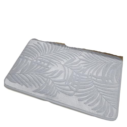 Alfombrilla de baño de espuma viscoelástica antideslizante y absorbente para baño, cocina y sala de estar, color gris (500 x 800 mm)