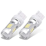 YITAMOTOR Newest 12V Super Bright/Low Power 7443 7440 7444NA 21 SMD 3528 Chips LED Bulbs For Turn Tail Brake Stop Singal Light Lamp Bulb,White 6000k (Pack of 2)