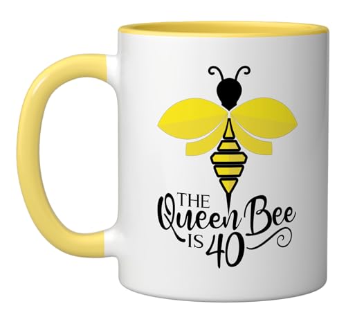Taza cerámica abeja reina cumpleaños 40 años miniatura 1