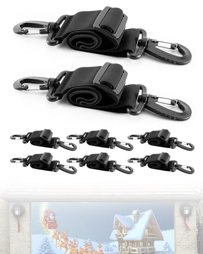 PUWJNV 8 Pcs Garage Door Banner Clamps Large Banner Hanging Clips Kit No-Drill Garage Door Backdrop Installation Tools Heavy-Duty Mural Hooks for Christmas Holiday Decorations (11.8-23.6 Inches)