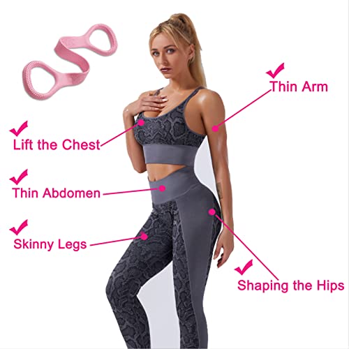 Figure 8 Fitness Resistance Band,Aiminuo Arm Back Chest Shoulder Training Elastic Rope,Stretch Exercise Band For Yoga,Pilates,Stretching,Physical Therapy (Pink) #TOP4