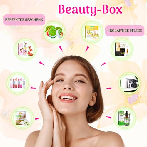 P-Beauty – pielęgnacja twarzy, pielęgnacja ciała i kosmetyki – Beauty Box z 10 luksusowymi produktami do pielęgnacji skóry i włosów – pudełko za 39,99 € zamiast 105 € – wysokiej jakości zestaw