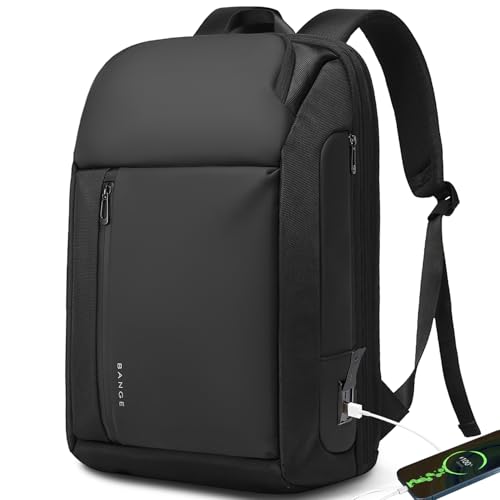 BANGE Travel Backpacks, Overnight Laptop Carry-On Backpack for Airplanes, Waterproof 15.6 inch Laptop Backpack for Men and Women, Black, L, Laptop