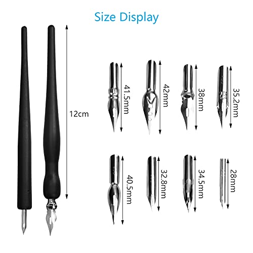MONCAP 10TLG Federhalter und Halter Set Manga Cartoon Comic Dip Pen mit Stifthaltern Schreibfedern Kalligraphie Stift Ersatzspitzen Zeichenfeder für Karikaturisten Künstler Designer