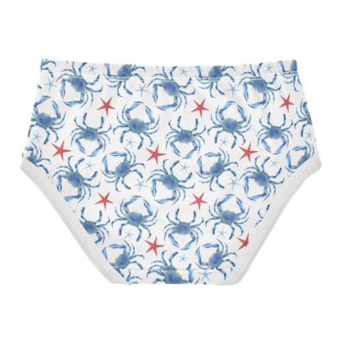 Girls' Underwear Blue Crabs Cotton Stretch Comfort Toddler Panties2