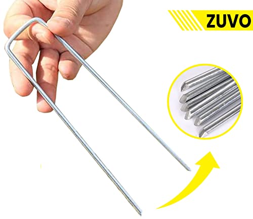 Zuvo 100 Pack Garden Securing Pegs, U Shaped Heavy Metal tent pegs for weed membrane - 6''/150mm Netting Stakes Staples - Image 5