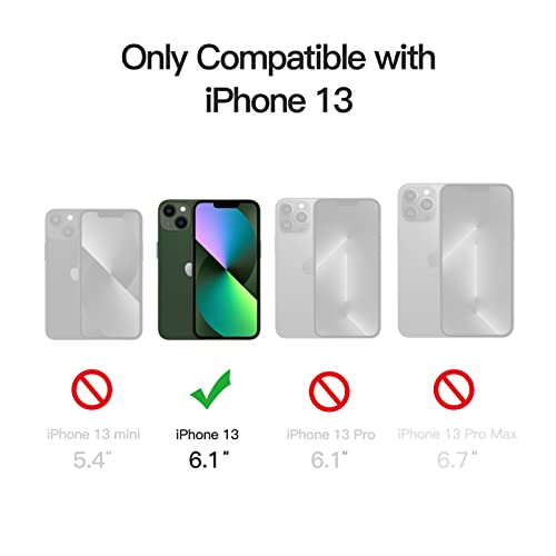 Image of JETech Magnetic Cover Case for iPhone 13 6.1-Inch Compatible with MagSafe, Translucent Matte Back Slim Shockproof Phone Cover (Dark Green)