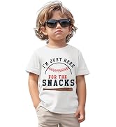 GLIGLITTR Baseball Shirt for Toddler Boys Girls I'm Just Here for The Snacks Funny Tshirt Kids Sh...