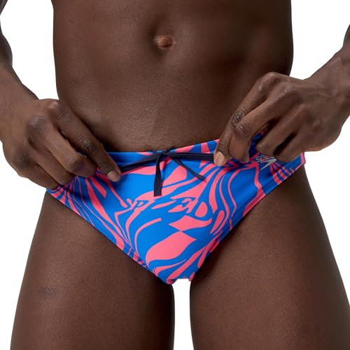 Speedo Herren Beachstar Badehose mit Print 5 cm | Statement Style | Flexibles Material | Strandmode Schwimmbekleidung, Rot, 32