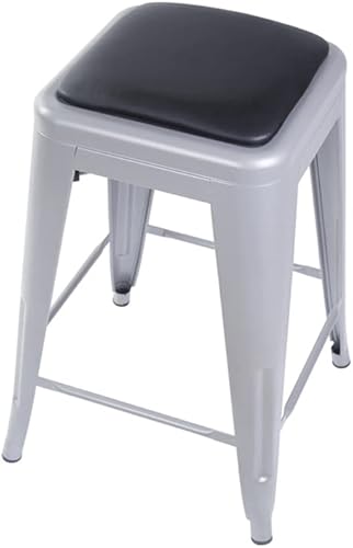 Miniatura 111 de GIA Taburete de mostrador sin respaldo de 24 pulgadas, cantidad de 4, bronce con asiento de madera clara Negro -,Café,Gris,gris, (Gun