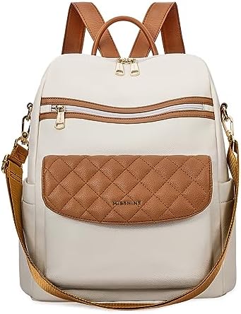Missnine Backpack Purse for Women, Quilted PU