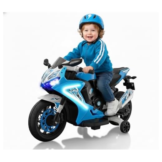 Kid Trax 6V Glow Electric Toddler Kids Motorcycle - Toddler Bike, Indoor/Outdoor Toys, Durable, LED Headlights and Body Light, Realistc Sounds, Kids Ride On Toys, Max Weight 65lbs, Ages 3-6, Blue