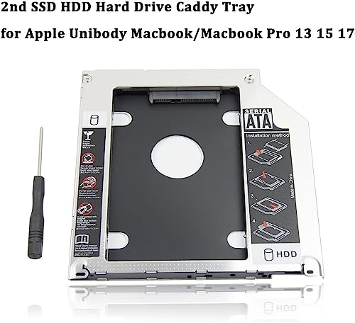 SKYCELL Caddy for SSD & HDD for Optical Bay 2nd Hard Drive Caddy, Caddy 9.5mm for Laptop view 2