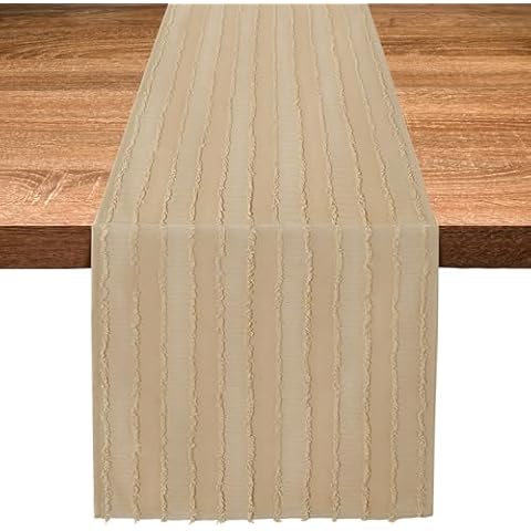Boho Table Runner, Yellow Table Runner, Farmhouse Table Runners for Bohemian Wedding Bridal Shower Home Dining Table Decor 72 inch Cover