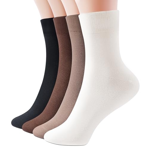 Image of IDEGG Women's Crew Socks Soft Cotton Athletic Running Casual Dress Socks Above Ankle Crew Socks