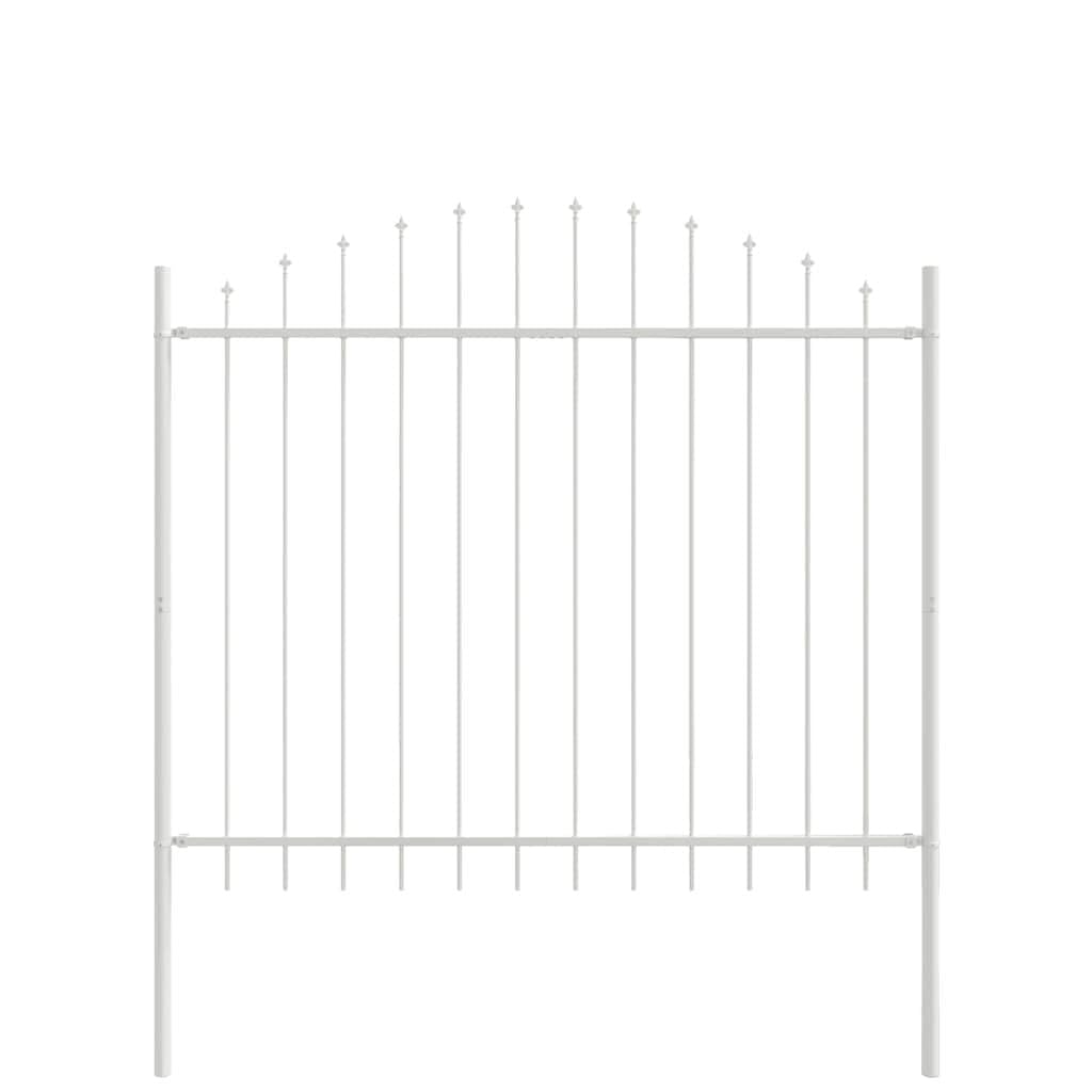 Garden Fence 5 Panels White 170x190 cm Powder Coated Steel Water Resistant Outdoor Boundary for Backyard Patio and Flower Bed Decorative Landscape Border Panels Set of 5