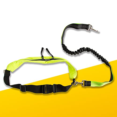 PawPride 7in1 manos reflexivas libres perro correa ajustable 1.6m plomo con amortiguadores Bungee perros Cover