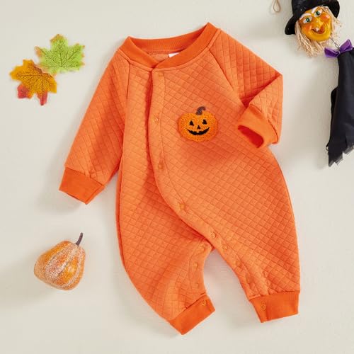 Hoanselay Baby Boy Girl Halloween/Thanksgiving Outfit Long Sleeve Romper Jumpsuit Newborn Fall Halloween/Thanksgiving Clothes2