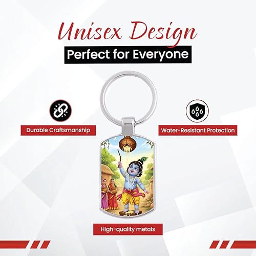 Image of Stylish Metal Keychains with Permanent Glossy Print - Inspirational Quotes & Spiritual Designs - Perfect Key chains for loved ones, Personal Use, Gifts & Return Gifts